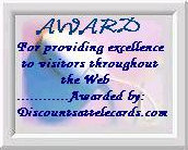 Award for LittleAriel.com from DiscountsAtTelecards
